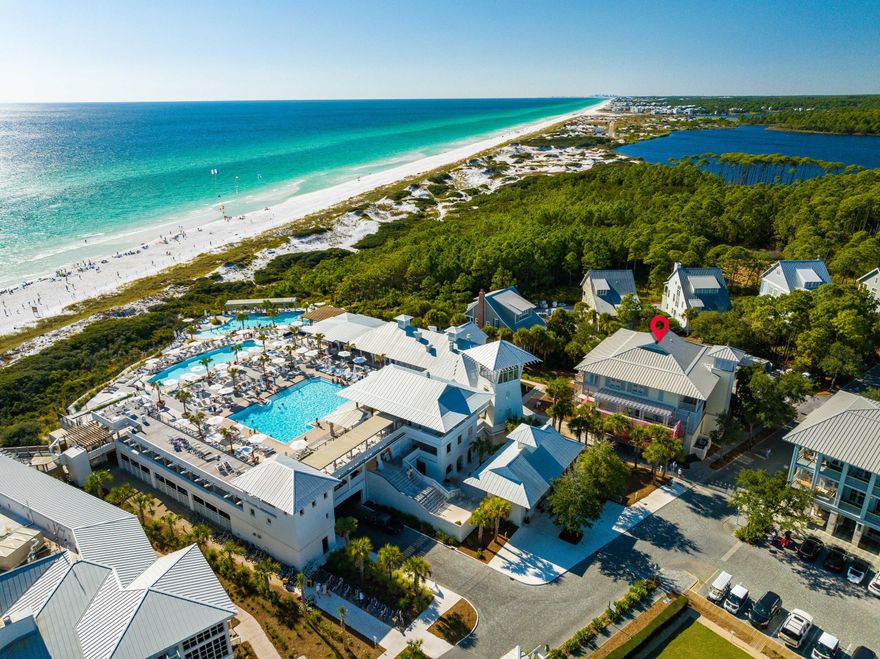 Only steps away from the beautiful Watercolor Beach Club, this stylish, top floor unit is your perfect beach retreat or rental property.  Unit 301 has never been rented and is beautifully maintained. It boasts 2BR/2BA, 10' ceilings, high-end furnishings and walls of windows which let in an abundance of light. Gorgeous gulf views can be enjoyed from the covered balcony which is accessible from both the living room and master bedroom. Only 4 units are in this newly refurbished building, each occupying half of the floor space on the second and third levels. Unit offered furnished with the exception of a few exclusions. Watercolor offers an abundance of amenities including the newly expanded Watercolor Beach Club and Camp Watercolor, several community pools, tennis center, boat house with