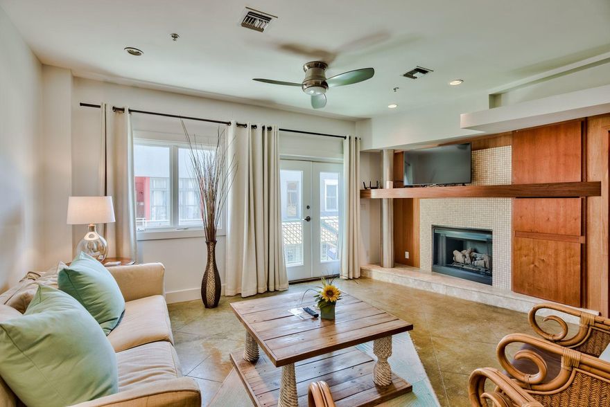 Investors opportunity in the heart of Seaside. This property boasts three separate levels with a roof top deck and Gulf views. The first level is commercial space with a tenant in place, the two additional residential units are on short term rental programs. The two residential units are mirror images with two beds and two full baths, full kitchens  with a washer and dryer. Each level has its own private balcony overlooking the Artist Colony of Seaside with views of the Gulf.