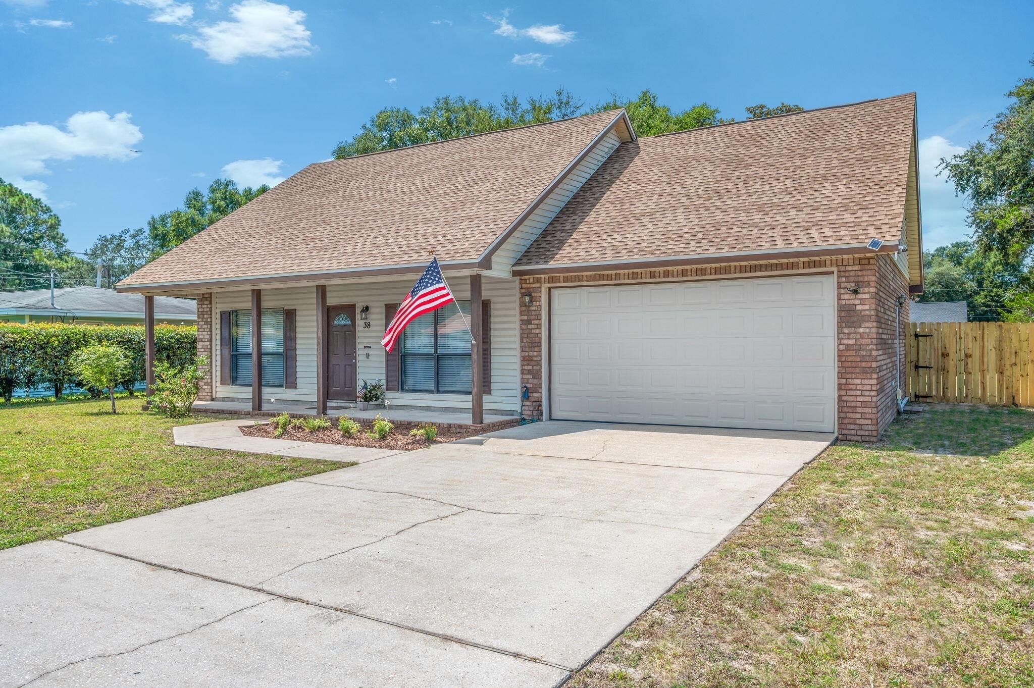 Fully Renovated & Move-In Ready!! Features & Updates include: 4 Bedroom / 2.5 Bath / .24 Acre LOT / 2024 Roof / 2023 AC & Heat / 2022 addt'l Split System for Upstairs Bdrm / 2016 Gas HWH. Kitchen Includes: Stainless Steel Appliances / Gas Stove / Hood Vent / Farm Sink / Kitchen Island / Built in Desk or Coffee Bar / Backsplash / Pantry. Bathrooms have Been Fully Renovated with new Vanities / Commodes / Custom Tile Work. Wood Laminate Throughout Living spaces & Bedrooms / Fireplace / Indoor Laundry Room with Oversized Utility Sink and Washer & Dryer included / 2 Car Garage / 2023 Yard Building with Garage Door. Outstanding Location is approx 2.5 Miles to Hurlburt Field / 8 Miles to Eglin AFB and LESS than 5 Miles to the BEACH and ALL the FUN this area has to offer and is surrounded... ... by Shopping / Schools / Dozens of Restaurants! Buyer to verify all Dimensions & Information