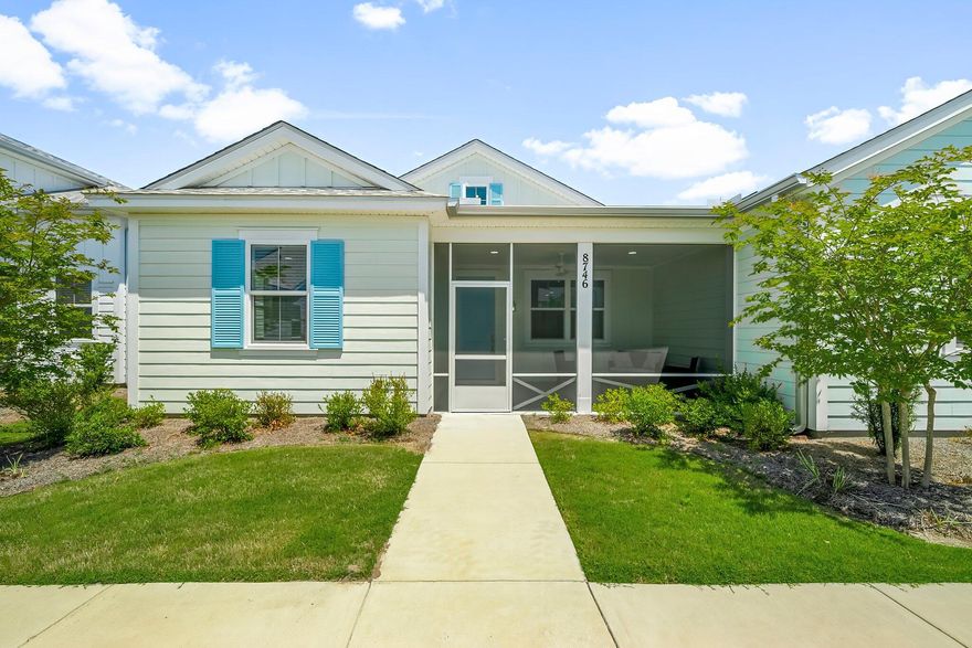 **Escape to Paradise: Your Dream Latitude Margaritaville Getaway Awaits!** Imagine waking up every day in your own slice of paradise, just a short distance away from the heart of community fun. This isn't just a home; it's a lifestyle. Nestled in the desirable Phase 6BC of Latitude Margaritaville Watersound, this charming Camellia Cottage offers effortless living with a touch of coastal elegance. Step inside from your private screened porch and be greeted by a grand, open great room bathed in natural light, thanks to the stunning vaulted ceilings. The heart of this home is undoubtedly the kitchen - a chef's dream come true! Envision yourself hosting unforgettable gatherings around the massive extended island, surrounded by beautiful coastal cabinets and gleaming quartz countertops. And with a coveted gas range and stainless steel appliances, cooking will be a joy, not a chore. When it's time to unwind, retreat to your master bedroom en-suite, a sanctuary of tranquility tucked away behind the kitchen. Indulge in the spa-like bathroom, featuring a seamless shower adorned with exquisite, floor-to-ceiling tile. Your guests will adore their own private retreat, complete with a full shower conversion that perfectly captures the Floridian spirit. This exceptional home comes partially furnished, ready for you to move in and start living the Margaritaville dream! Plus, you'll enjoy the convenience of a washer, dryer, refrigerator, range, dishwasher, and microwave - all included. And the best part? You're just a quick 10-minute golf cart ride away from the vibrant town center, where the community thrives. Don't miss this incredible opportunity to own a piece of paradise. Your Latitude Margaritaville adventure starts here! Elevate your living experience to new heights as Latitude Margaritaville Watersound is the most sought after 55+ community in the country right now with unmatched amenities including a private restaurant with 3 bars, resort pool, live music daily, pickleball, bocce ball, cornhole, putting green, Fins Up Fitness Center, indoor lap pool & whirlpool and a full lifestyle staff who dedicate their days to ensuring your fun! Phase 2 of the amenities opens this summer and you will have a full size theatre, Barkaritaville dog spa, woodworking shop, pottery room, business center and community rooms for clubs, groups, tastings and food demonstrations. The public retail has also begun with the golf cart store and Capital City Bank already open for business and anticipating the grocery store, restaurants and other boutique shopping soon as well as the Public Marina...all through St Joe!