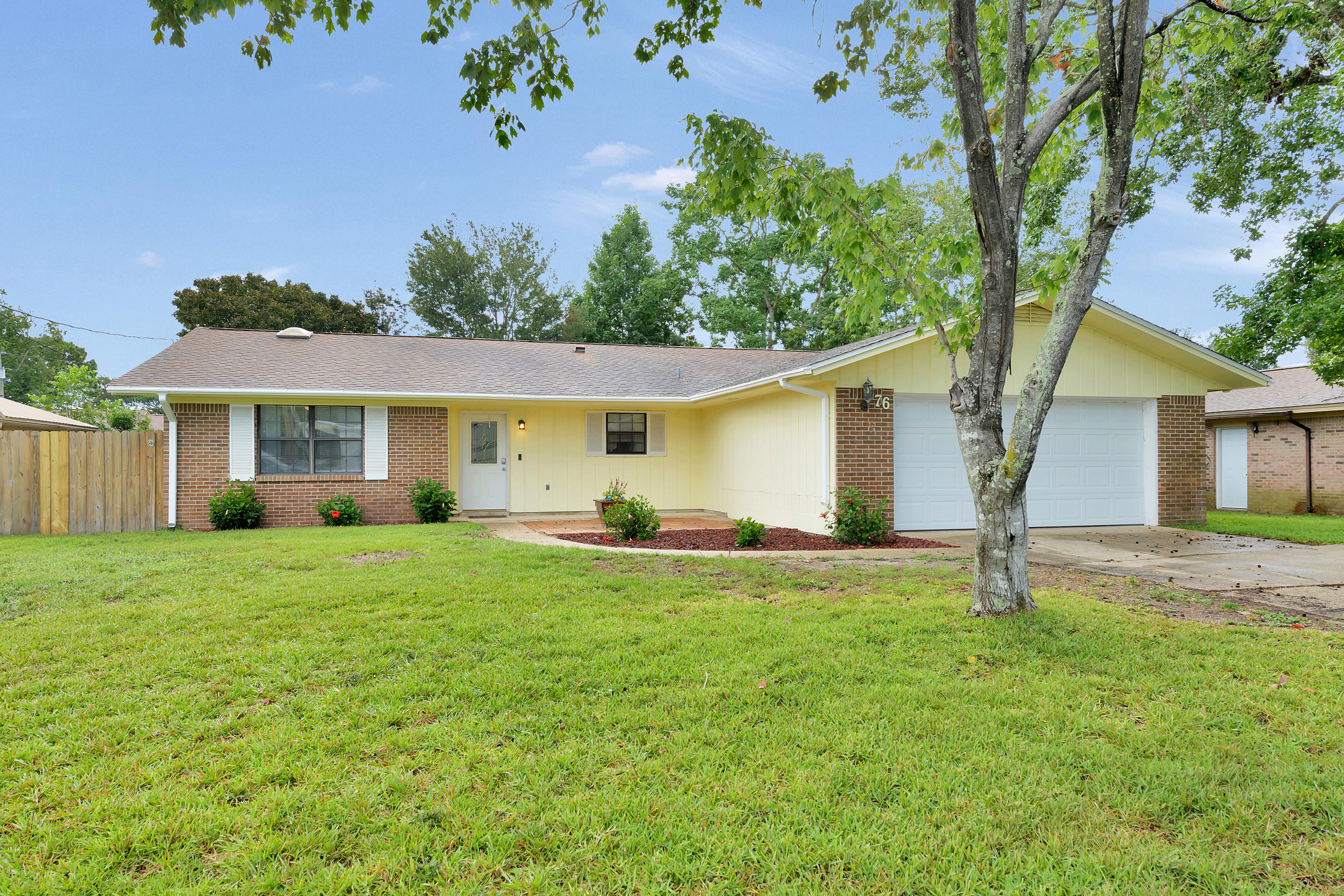 Move in ready, Convenient to Eglin, Duke Field, & Hurlburt Field! 3Bedroom/2Bath with smart home features that all convey!New Hardwood Chestnut Laminate in living areas/kitchen, updated major components as follows New Gutters 2020, Hot water heater 2019, A/C 2018This home offers a split bedroom floor plan, kitchen overlooks the living room fireplace area featuring granite counter tops.Living room leads to sliding glass doors on to the screened back porch. Updated flooring and paint throughout the home.Master bedroom has a walk-in closet and a updated bathroom.Large out building/workshop & over sized garage make for great storage.Newly added front patio seating area.