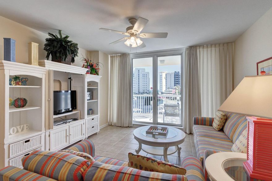 Light, bright and ready as your new beach home, vacation getaway or investment property with excellent income potential. Beautifully decorated with a coastal flair and features a spacious floor plan with tile flooring in the living areas and bath, large balcony accessible from the living area and both Gulf view bedrooms. Silver Shells is a 30 acre gated resort with 1,000 feet of Gulf frontage, large lagoon pool with water feature fountains and first class amenities including The Spa, fitness center, tennis and basketball courts, Ruth's Chris Steakhouse and more! This residence does convey with an assigned parking space in the underground garage and a storage locker. New HVAC in 2017. Property to be sold as is.