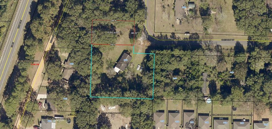 80x140 (0.25 ac. +/-) building lot! There has been lots of new construction homes going up in this area! Here's a lot for you - partially cleared and perfect for your next home!! Seller will handle cost of survey and county lot split approval process, with accepted offer.  See aerial, proposed lot outlined in red.