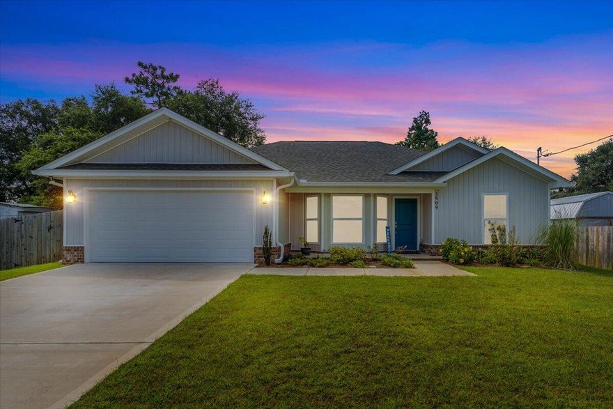 UNDER CONTRACT, ACCEPTING BACK-UP OFFERS. Welcome to your dream home! This stunning, move in ready 2024 craftsman style home offers everything you've been searching for! Three bedrooms, two full bathrooms, and a spacious living room with vaulted ceilings offering an abundance of natural light. The spacious kitchen features stainless steel appliances, a large wrap around island with plenty of counter space, storage, and soft-close cabinetry. This home has luxury plank flooring throughout and modern tiled bathrooms. Master suite is complete with a large closet and bathroom featuring a double sink vanity.French doors  lead out onto a gorgeous patio, mature trees and a fully fenced backyard with sprinkler system.  This home has LeafGuard gutters with lifetime  warranty. Bonded transferable termite protection is in place.
The finished, attached, two car garage provides convenient parking and additional storage space.
2024 New Samsung Side-by-Side Refrigerator with Ice Maker and
2024 New Samsung Washer & Dryer are convey. Home includes fitted removable hurricane shutters.
* A brand new impressive high school is coming soon, less than one mile away!

 