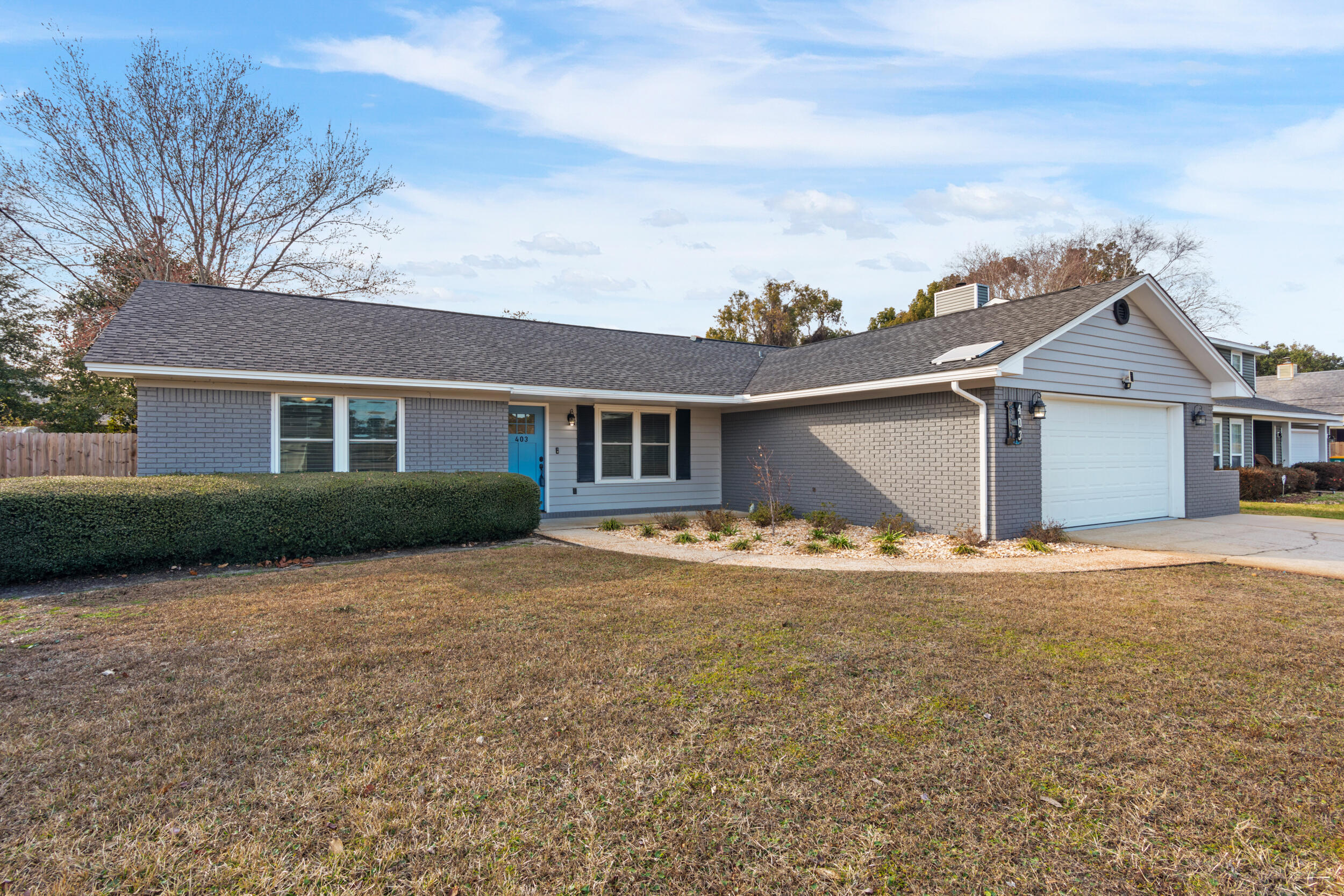 NO HOA. RENOVATED IN 2018. Best location in Destin! Located minutes from shopping and sugar white sand beaches. Charming and up to date 3 bedroom/2 bath, all brick ranch located in Kell-Aire Gardens. Oversize 2-Car Garage and 12x20 storage building out back painted to match the home. Open floorpan with large master bedroom and walk-in closet. Quartz countertops in kitchen, dishwasher replaced in past 12 months, roof replaced in 2015, windows replaced in 2017, new carpet in guest bedrooms, luxury vinyl plank flooring in all other areas, popcorn ceiling removed, solar attic fan for cooling efficiency. Steps away from 2 city parks. Large fenced in backyard with Trex deck, perfect for a fire pit and your favorite pets. Room for pool. Buyer to verify all info/dimensions.