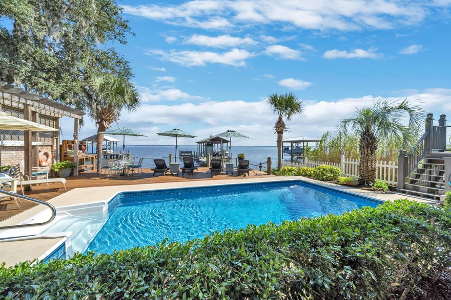 Beautiful bay front home located in Santa Rosa Beach is a rare find with 75 ft of bay frontage! This 4 bedroom, 3 bath home with efficiency suite has been very well maintained and is sure to impress. The open kitchen and living area features beautiful bay views and a screened-in porch. The property was built with outdoor living in mind. Enjoy relaxing by the pool or by the newly constructed dock and boat house. The dock is fully equipped with running water, electricity, boat lift, jet ski lift, fish cleaning station and large decks for sunbathing and fishing. There is also a workshop on the property that adds additional storage. Other property amenities include a covered outdoor shower and 2 car garage. Please see the fact sheet under the document section for more info.