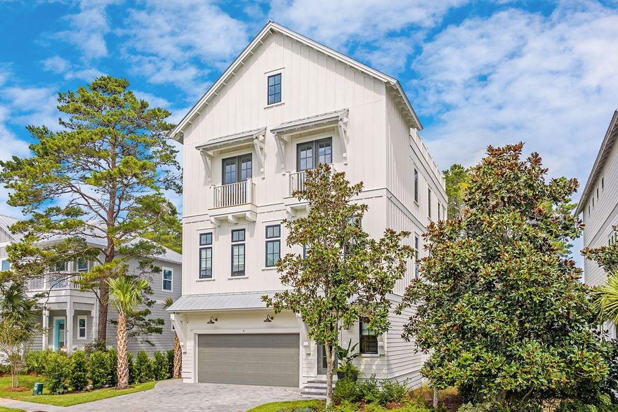 Artfully blending contemporary coastal design with everyday functionality, this four-story soon to be constructed home by 30A Builders delivers 3,523 square feet of inspired living space in the heart of Grande Pointe. Backing up to the protected greenspace of Camp Helen State Park, this home offers a serene setting with no backyard neighbors--and Gulf views from the top floor to complete the experience.The first floor features a private guest suite with a full bath, plus a flexible bonus room ideal as a home office, playroom, or bunk room. Step outside to your private backyard oasis with lush landscaping, a large fenced yard, and a sparkling pool--perfect for entertaining or relaxing in total privacy. The second floor reveals the home's stunning reverse floor plan. A light-filled chef's kitchen is equipped with large pantry, wet bar, and oversized island, all opening to the great room, dining area, and a large covered porch for seamless indoor/outdoor living. This level also includes a guest bedroom and designer full bath.
The third floor hosts the luxurious primary suite with a private balcony, oversized walk-in shower, freestanding tub, dual vanities, and an expansive walk-in closet. Two additional bedrooms, a full bath, laundry room complete this level.
Crowning the home is a fourth-floor flex space and open rooftop deck with built-in summer kitchen and covered dining areaan entertainer's dream with sweeping views, including glimpses of the Gulf.
Located in a thoughtfully planned waterside community of Grande Pointe with nearby access to Lake Powell and the Emerald Coast's best beaches, Lot 36 at Grande Pointe is coastal living at its most elevated. Estimated Completion date to be 9 months from contract.
