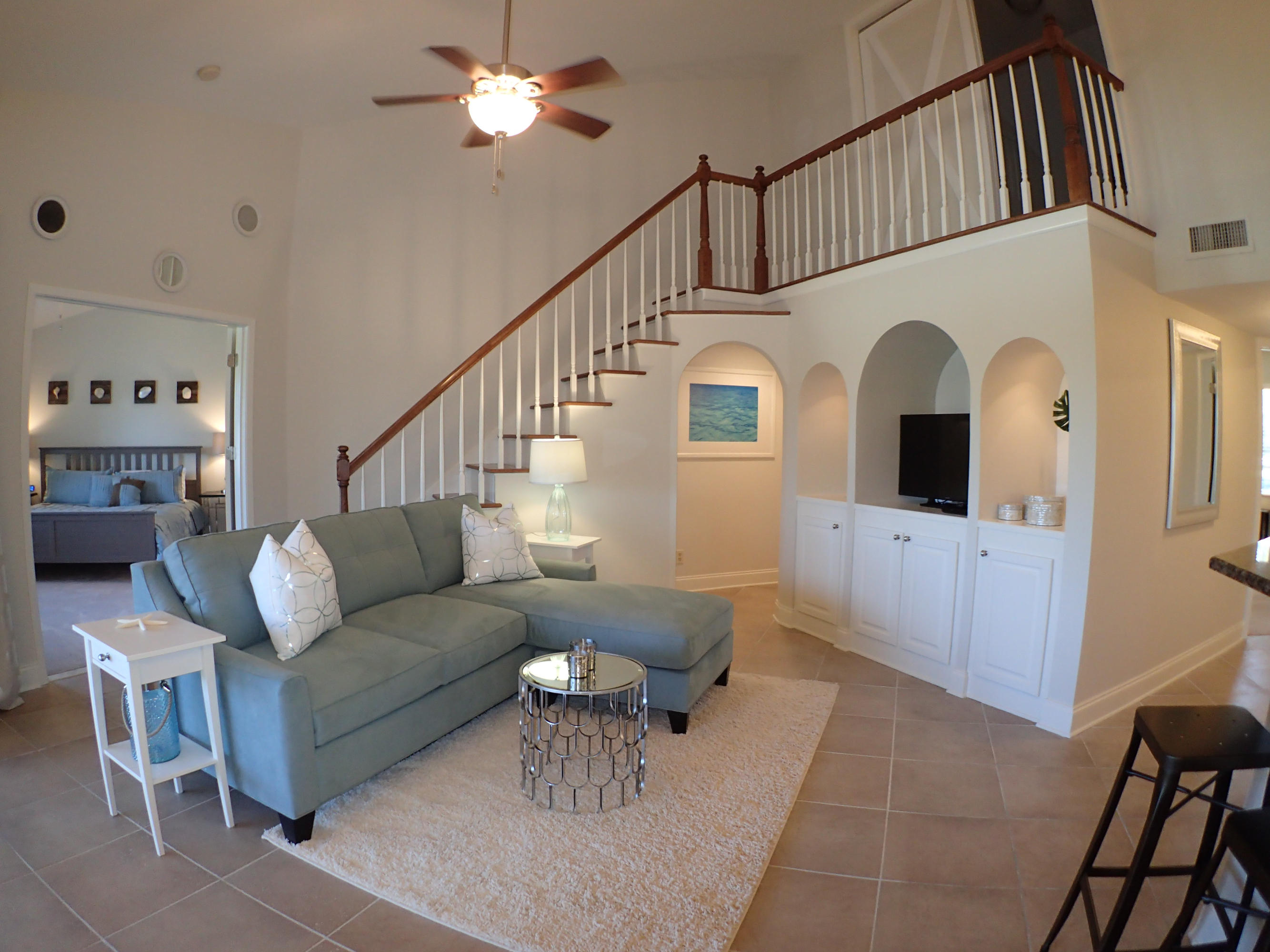 STUNNING SOUTH-SIDE 4 bedroom condo in the beachfront community of Sandestin Resort. This is the DEAL you've been waiting for. Newly renovated and fully furnished with upscale coastal decor. Huge master suite with vaulted ceilings and golf course views. Master bath with 2 walk-in closets and double vanity. Large screened in porch overlooking lake and golf course. A few Upgrades: Loft with custom ''barn-doors'', tile flooring, granite in kitchen and baths, stainless appliances, decorative arches, new paint, new carpet in bedrooms, updated lighting and custom staircase. Sandestin is a gated community with 4 golf courses, beaches, marina, tram service, fitness center, tennis, Hilton, luxurious spa, shopping and dining. This would make an excellent turn key rental investment or second hom