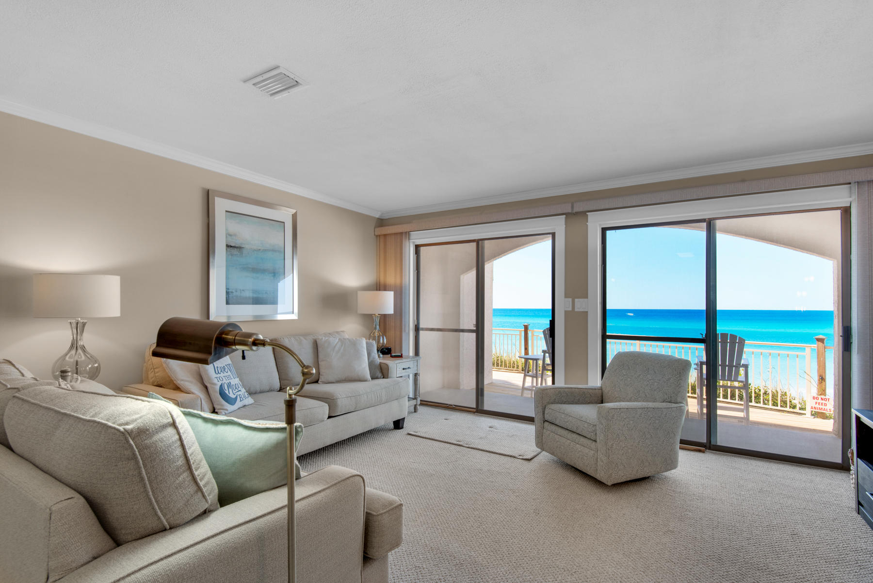 Located in the heart of Seagrove, this Gulf front condo boasts incredible views! This unit resides on the ground level of the Dune Villas community. Featuring a freshly renovated kitchen complete with new stainless steel appliances, along with a newly renovated bathroom as well. This condo has an open floorplan and gulf views from the moment you walk through the front door. Enjoy the community pool just out back.***Buyer is responsible for personally verifying details about this property. Any information contained in this listing is believed to be accurate but is not guaranteed.***