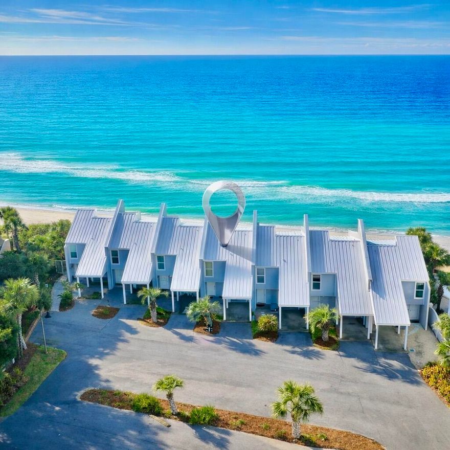 Enjoy the best and highest views on Scenic Highway 30A in this fully renovated two bedroom, two and a half bathroom condo at Sea Bluffs in Blue Mountain Beach. Sea Bluffs is nestled 65 ft above the beach and features private beach access for you and only 19 other condo units. When you enter the unit, you are greeted with gorgeous beach views through the large living room windows. The open concept plan boasts a coastal chic living room, dining room and kitchen on the main floor, in addition to a hallway bunk and a half bathroom. An inviting porch off the living room invites you to enjoy incredible sunrises and sunsets, not to mention access to a full day of playing at the beach. The second floor hosts the master suite and guest suite. Relaxation awaits in the beautiful, oversized master