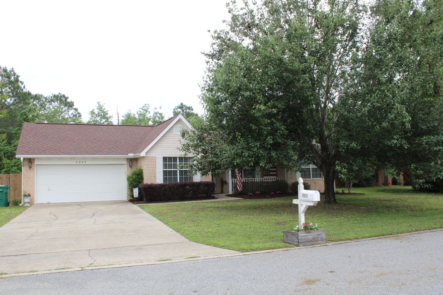 GREAT location south of I-10. This 3/2 all brick home is a must see! Walk into an open split floor plan with tile flooring, cathedral ceilings with plant ledges. The remodeled kitchen has laminate counter tops with new sink and tiled back splash on both sides of the kitchen. Also has new ceiling fans and lights, and the roof is only 4 years old.Walk out into the large fenced in back yard and enjoy the 5' deep above ground pool with attached deck. Make your appointment Today!!