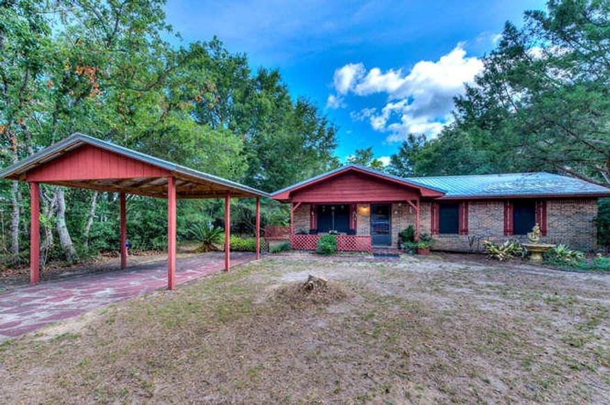 Back on the market at no fault to the seller! Seller has new survey,appraisal,clean wdo and home inspection report with all repairs completed. This beautiful 2 bedroom 1 bathroom home has a total sqft of 1215 with 1107 of heated and cooled living space. Features a detached, one car carport; front and back porch sitting areas. Sits on over one acre of land, includes a small storage shed in the back yard. Located just minutes from downtown Defuniak Springs and the wonderful Eagle Springs Golf Course. This is a two owner home that was built in 1985 and is perfect for a first time home buyer.