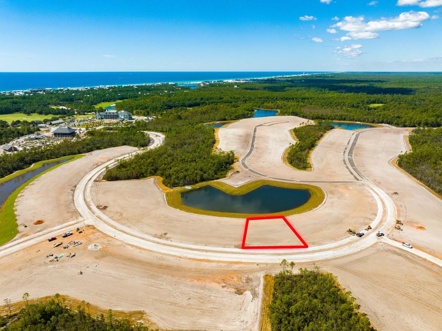 Here's a unique opportunity to build your dream home in the exclusive gated community of Watersound Camp Creek. Lot 34 is an oversized lot with 137' across the front,152' deep, and backs up to a beautiful pond with a westward facing yard that is positioned to take advantage of the pond and beautiful sunsets. This lot is not in close proximity to HWY 98.  This neighborhood offers a desirable location, exceptional amenities and everything needed to enjoy the relaxed beach lifestyle. A Lifestyle Membership to WaterSound Club comes with the lot, and includes the Beach Club, Camp Creek Golf Club, Shark's Tooth Golf Club, and other St Joe amenities. Watersound Camp Creek golf club is just steps away from the homesite and the future community amenities are nearing completion.  completion. They include a resort pool, lazy river, tennis and pickleball courts, health and wellness center, playground and an onsite restaurant. Don't miss this opportunity to build your dream home