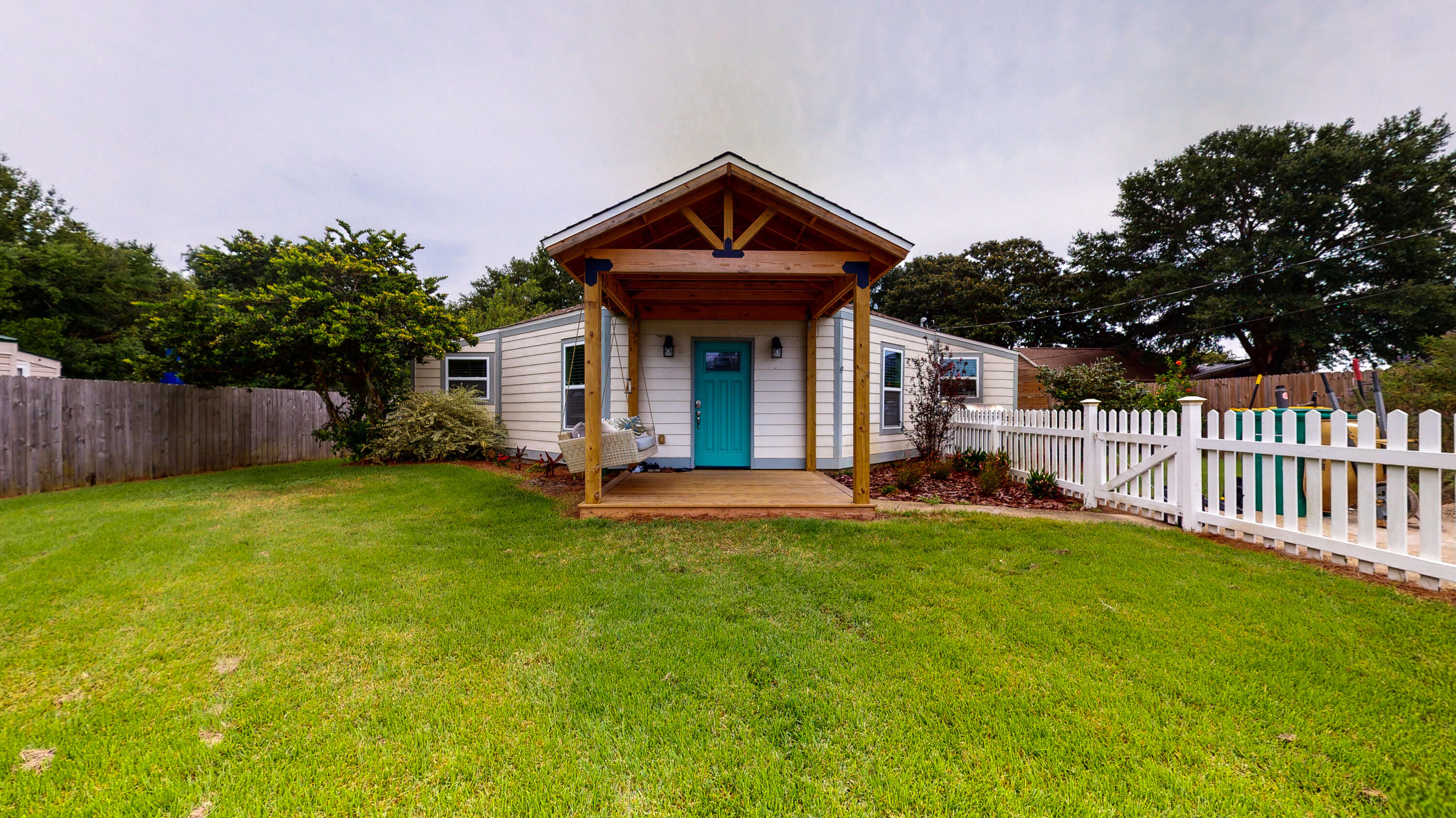 Are you looking for a unique home with a beautiful yard and fruit trees? Then look no further. This home features two bedrooms both with on-suite bathrooms. Large living space with open concept for living, kitchen and dining. Check out the 3D tour to truly get a feel for this incredible newly renovated home! There is also an additional living space in the backyard that could be used as a bonus living space. It has electric and heating/cooling but no plumbing, great for a man cave or she-shed. The yard boasts a beautiful lush lawn and multiple fruit trees to enjoy. Lawn care will be included in the rent.