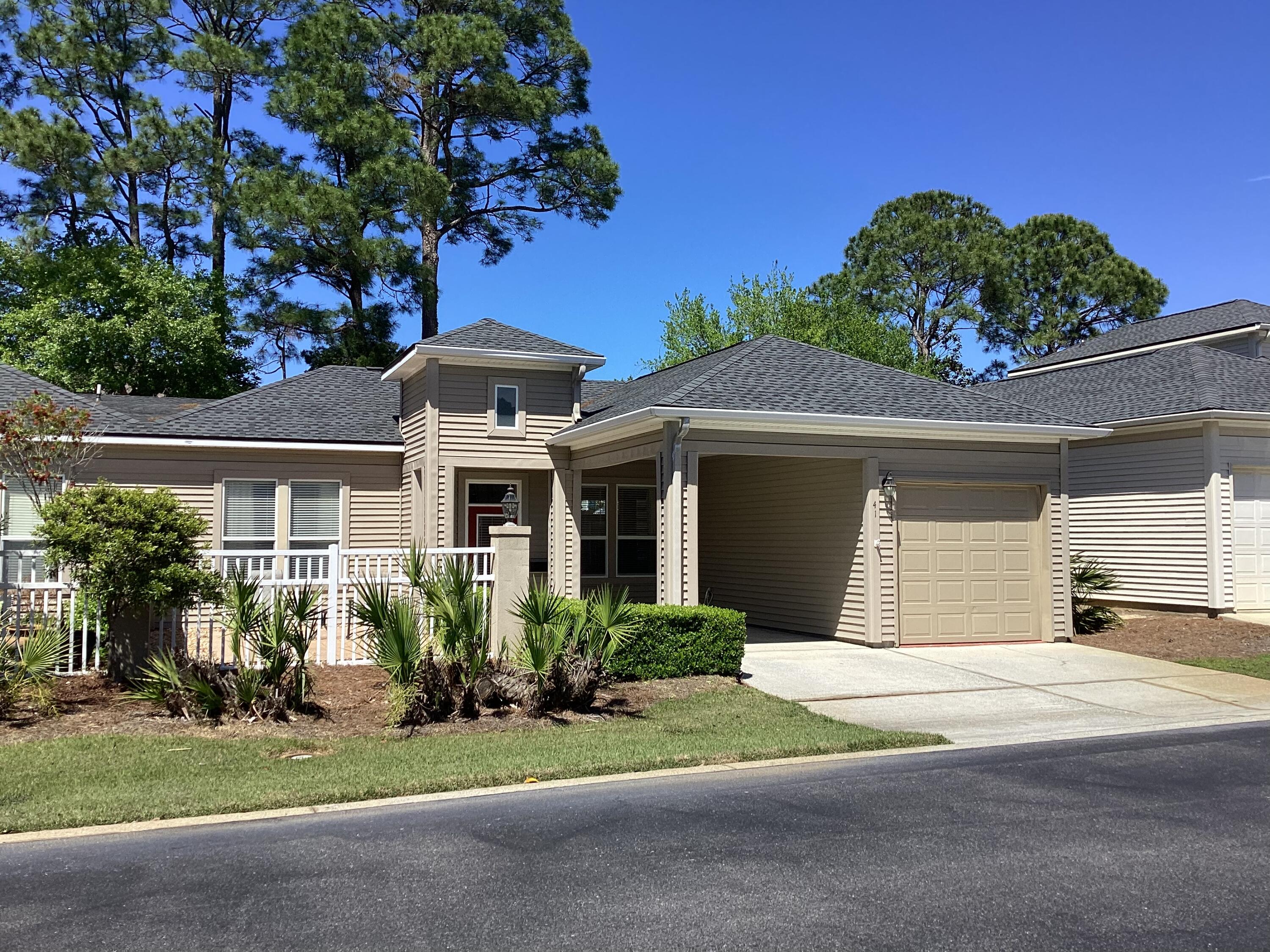 This spacious 2 bedroom, 2 bath townhome is located in The Courtyards at Santa Rosa Beach. This is a gated 44 unit community located 1/2 mile from the beautiful white sand beaches of 30A and an easy walk or bike ride to multiple public beach accesses and restaurants. This is a unique and special community: Gated; close proximity to 30A and public beaches; garage and carport; no short term rentals; single story living. Well managed HOA with dues of $375/month, which includes internet, exterior insurance coverage, pest control, and maintenance of the common areas. Strong financials and reserves. Less crowded and less commercial than the east end of 30A Easy access to Hwy 98 and 30A Santa Rosa Golf Club 1/4 mile out the east gate Several close public beaches with parking
