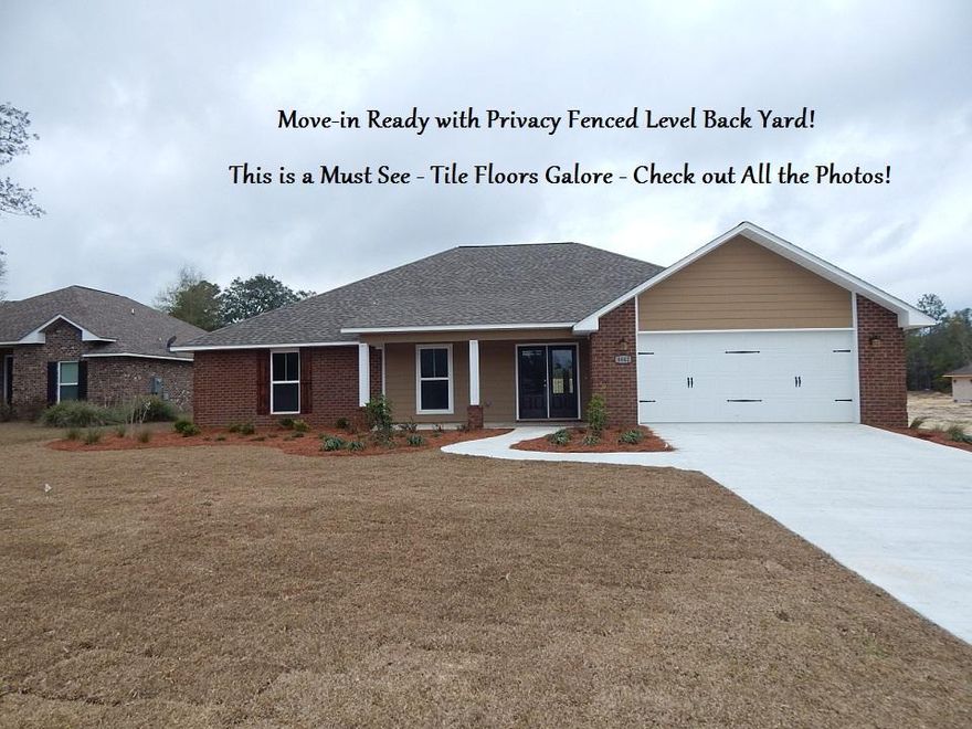 MOVE IN READY! SOUTH OF I-10, WE MAKE THE BUYING PROCESS A BREEZE. Be the First to live in this Low Maintenance BRICK HOME Built by a VA REGISTERED BUILDER! FRENCH DOOR entry 4 BEDROOMS + Separate OFFICE/FLEX Room. The Kitchen Features Modern Cabinets, Open Breakfast Bar, Beautiful COUNTER-TOPS, Upgraded Under Cabinet Glass Block Windows, WALK-IN PANTRY, & STAINLESS appliances to include Smooth-top Range, Dishwasher, & OTR Microwave + 1/2 Bath. MASTER SUITE with PRIVATE FRENCH DOOR ENTRY, Separate TUB & SHOWER, Double Vanity, and Walk-in Closet. Extended A/C Warranty INCLUDED! Low Maintenance Vinyl Soffits and Cement Fiberboard in the Gables. Buyer to verify measurements and anything of importance.