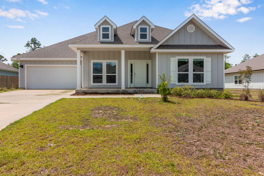 Like-new 5-bedroom, 3-bathroom home in the desirable Hillwood Estates neighborhood of North Crestview, built in 2022. This spacious home features an open concept layout with trey ceilings throughout, creating a bright, airy feel that's perfect for entertaining. The kitchen offers a large island, granite countertops, and a generous walk-in pantry for all your storage needs. Durable EVP flooring runs throughout the main living areas, with cozy carpet in the bedrooms. The split floor plan provides space and privacy, ideal for families or guests. Step outside to a large fenced-in backyard--perfect for pets, play, or relaxing in your own private retreat.