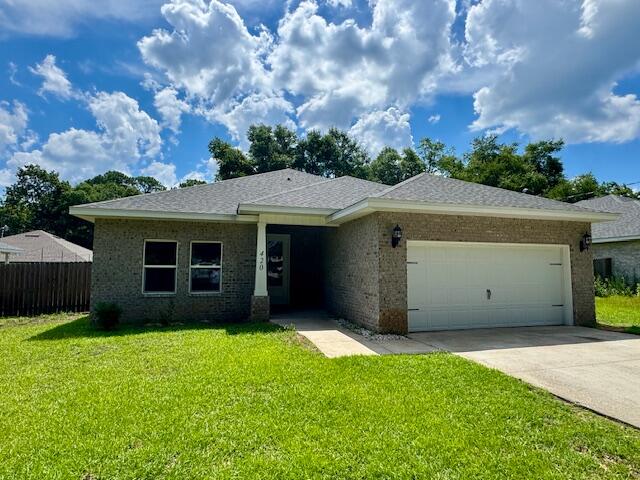 Location, Location and better than new! new carpet throughout, and fresh paint. Conveniently located near Air Force bases, stunning beaches, and premier shopping, this home offers the perfect blend of style, functionality, and convenience! Packed with upgrades, this property features quartz composite countertops, a breakfast bar, and white soft-close cabinets in the kitchen, creating a modern and efficient space for cooking and entertaining. The wood-look tile floors in the foyer, kitchen, baths, and laundry room add durability and elegance.The spacious master suite includes a tiled shower, a separate soaking tub, and a thoughtfully designed layout for comfort. Both the kitchen and baths boast solid surface countertops, adding timeless appeal and easy maintenance.