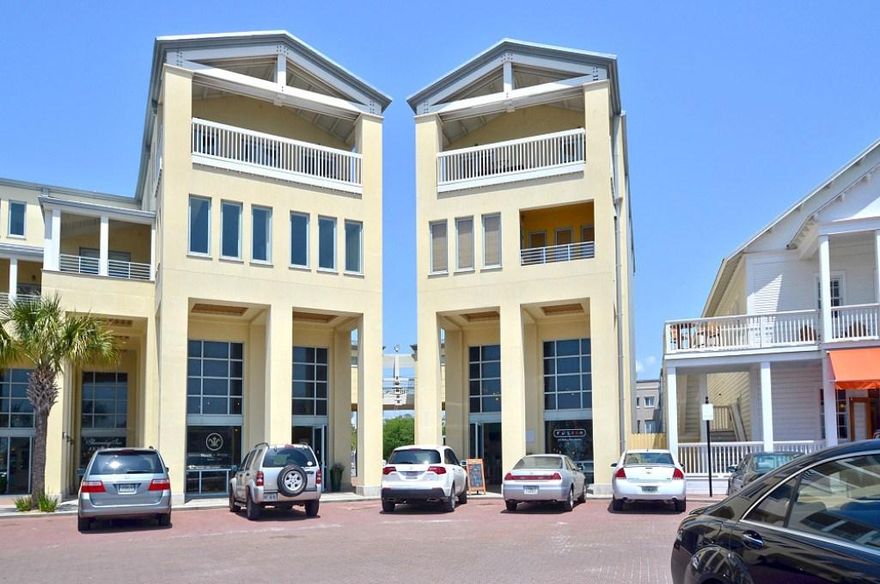 Lyceum Gateway residence located in Seaside Town Center with gulf views. Secure private lobby entrance with elevator and storage. Access opens directly into your suite on third level. Lobby and elevator are shared with only one other residence. The 12' x 20' covered porch spans full width of the suite and overlooks Seaside's town center amphitheater. The emerald waters of the Gulf of Mexico is your view from sunrise to sunset. Ceiling over living, dining and kitchen area is vaulted with exposed beams. Additional features throughout include fireplace in living area, hall way bunks, honed Black Absolute counter tops, Viking six burner gas stove, SubZero refrigerator, Wolf microwave, mahogany cabinets, copper farm style sink, wet bar, French limestone flooring, central sprinkler system elevator, assigned parking. Spacious master suite has double vanity, steam shower with separate tub.