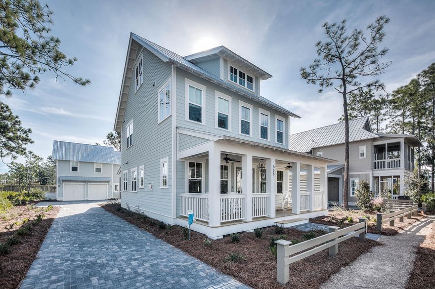 Enjoy tranquil days at this stunning new construction home from award-winning builder. Nestled on a large lot adjacent to a beautiful nature preserve, this spacious property offers 3,199 square feet with a 4 bedroom main home and a full carriage house for guests over a two car garage. Enjoy a private pool and hot tub in the back yard. Charming details throughout interior add coastal character including oak hardwood floors, custom trim and moldings and a soothing color palette. The gourmet kitchen will boast low maintenance -quartz counter tops, stacked wood cabinets and Jenn Air Pro Series appliances. Located on 499 acres in the renowned South Walton Beaches, the picturesque WaterColor community was created with families in mind and offers the charm of small town life. Exceptional community amenities include several beautiful swimming pools, a gulf front beach club, nature trails, kayaking, canoeing, a fitness center, tennis, Camp WaterColor for kids, parks and green spaces.