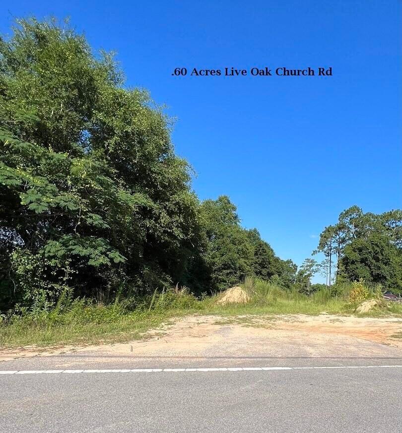 Commercial .60 Acres Lot South of I-10 on Live Oak Church Rd. Paved Road Frontage in the City of Crestview. This property can be accessed from the 1st red light coming into Crestview on the south end. For Reference Purposes, If Driving Down the Street from the South End of Live Oak Church Road this Property is located just before 4708 Live Oak Church Rd. Please note: This is the .60 acre lot on Live Oak Church Rd. The property appraiser has it tied to another property on Hugo Ln on their website. The sale only includes the property on Live Oak Church Rd. There is a waterline easement on the south end of the property. Buyer to verify measurements, utilities, and any other important information. Drawing by Seaside Engineering and Surveying LLC. is Available.