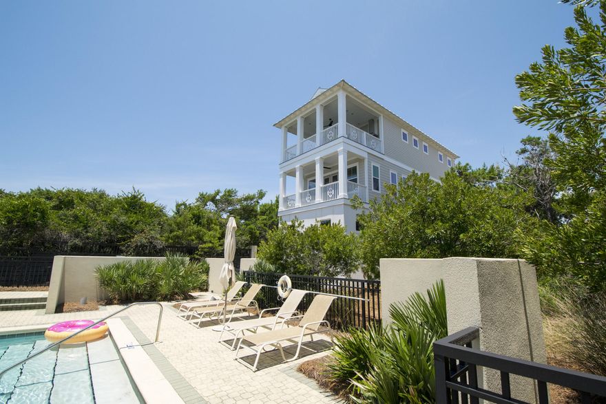 Mariner's Retreat, at Park Place at Inlet Beach, is a sophisticated version of the classic beach cottage. The second and third floor porches provide panoramic views of the gorgeous dunes, sugar-white sand beach and emerald green and azure waters of the Gulf. The spacious, flowing plan of the first floor easily transitions from intimate formal dining to casual entertaining. Our interior designer has carefully selected the color palette, fixtures and accents that make this home stylish, yet comfortable for the best in living at the beach. Mariner's Retreat was designed for the discerning home buyer and features high-end, custom amenities. The Better-Built difference is evident in the finish details in this home that include: unique light fixture, natural gas fireplace, oak wood floors