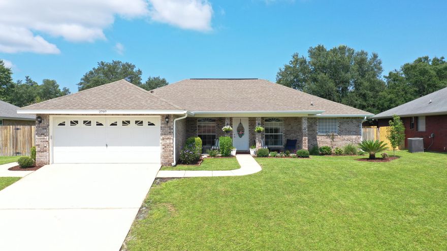 This beautiful brick home with 4 bedrooms and 2 bathrooms is located in a great quiet neighborhood. As you walk through the front door you will have a nice size flex room/office to the left. To the right is an extra bedroom with newly painted doors. Straight ahead is the vast living room with tall ceilings that has an ample amount of space. The kitchen has stainless steel appliances with a breakfast bar to support 4 chairs and a dining room area. This home is a split floor plan with another 2 bedrooms and a bathroom. The large 18'x12' master bedroom has two walk-in closets for him and her. The master bathroom has two separate vanities with a large garden tub and a separate closed off toilet area. In the backyard enjoy the immense 18'x10