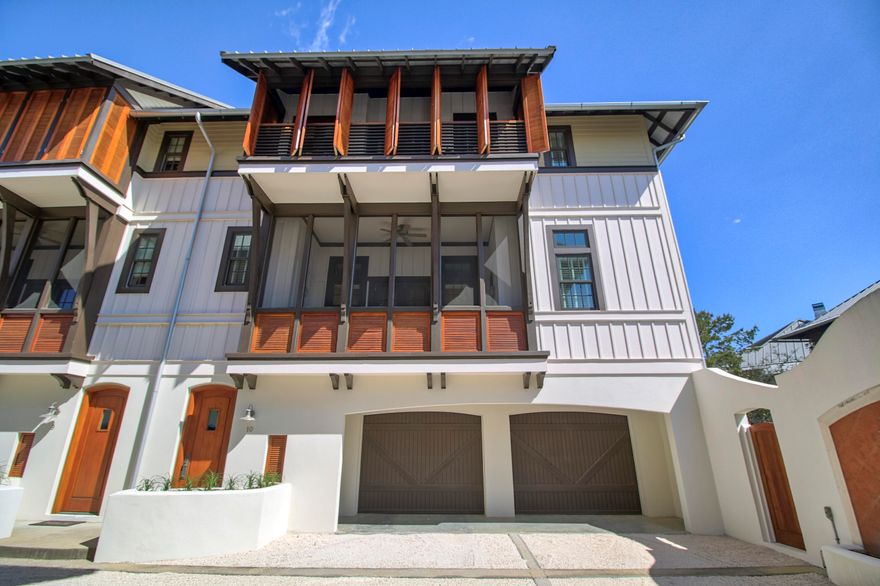 Relaxing at the Beach is achieved upon entering this most coveted coastal retreat of A La Paix. A very private and secluded enclave of 4 residences conveniently nestled between Rosemary Beach and The Villages. A La Paix #10 overlooks Rosemary Beach with an open living plan inclusive of the kitchen and dining areas. The Owner's Suite and 2 guest bedrooms each with private baths provide comfort for the entire family in this spacious beach home. Entertaining family and guests is further enhanced with covered and shuttered porches. The entry level foyer is adjacent to the 2 car garage with separate laundry room and storage. The added convenience of a dumbwaiter provides the ease of moving items between levels. The design, style and furnishings makes this a must see