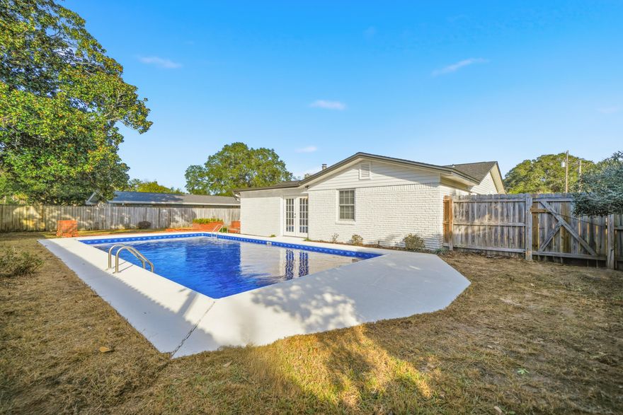 Professional Photos and new sod By weekend ?  Pool Home Alert!  Bayou Woods Gem - Move-In Ready!3BR/2BA | 2000 sq. ft.  2025 Roof & Pool Liner  2021 AC + Updated Kitchen & Baths  Fresh paint, new fans/lights, complete rewire , Dedicated office with pool views New Sod coming this week.  Relax, entertain, and enjoy your sparkling pool in a prime location. This one won't last--schedule your showing today!
