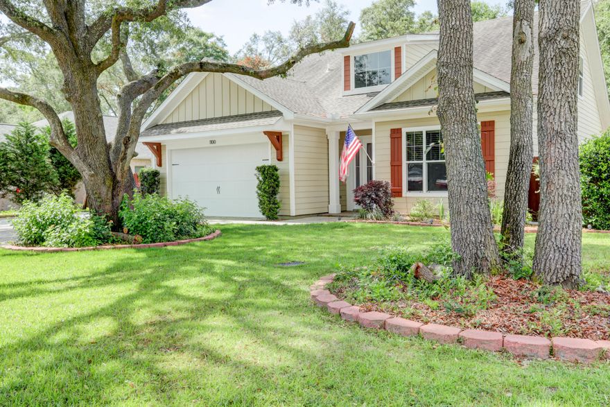 Welcome home! This beautiful 4BR/4BA home has many custom built features including hand-scraped wood floors, 10 ft ceilings, 8ft doors, 8in baseboards, 6in walls with hardboard siding and PAID OFF solar panels. Enjoy separate space for laundry, spacious pantry, and Rinai water heater. Attic includes foam insulation and the interior walls are insulated for soundproofing. All windows are low E tinted to keep the house cool, and custom shelving surrounds the gas fireplace in the living room. The large backyard has a sprinkler system, shed, room for gardens and additional concrete pad for your boat or RV. Master BR has glass shower, soaking tub and large walk-in closet. Each BR has it's own BA and second level features a bonus room. Located within close proximity to Niceville HS and Ruckel MS.