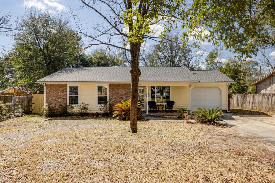 This charming 3 bedroom 2 bathroom house   is located on a cul-de-sac with a fenced in back yard that includes a deck and shed.  The kitchen has beautifully painted cabinets, an island, stainless steel appliances and granite tile backsplash.  Updates including HVAC 2025, Roof 2020, and Water Heater 2016.  Call today to view this beautiful home.