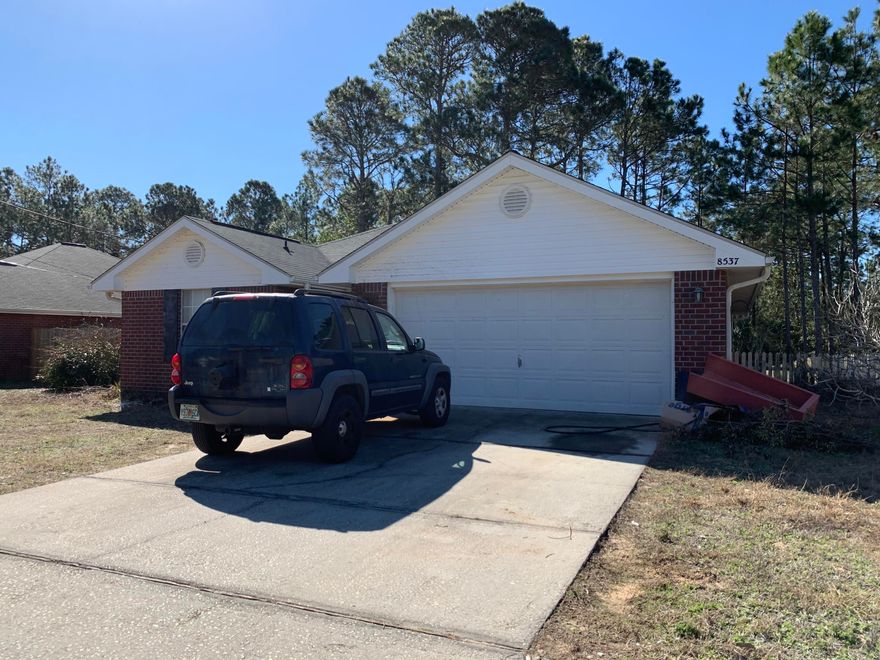 Investors, check this home out for potential! This is a patio home in a low traffic area close to Hwy 98 in Navarre. This 3 br. 2 bath house is 1560 sq. ft. and boasts an open floor plan giving the feel of a larger home. This home needs work and is being sold ''As Is''; This home was built by Adams Homes so you can rest assured that it is of sound construction.