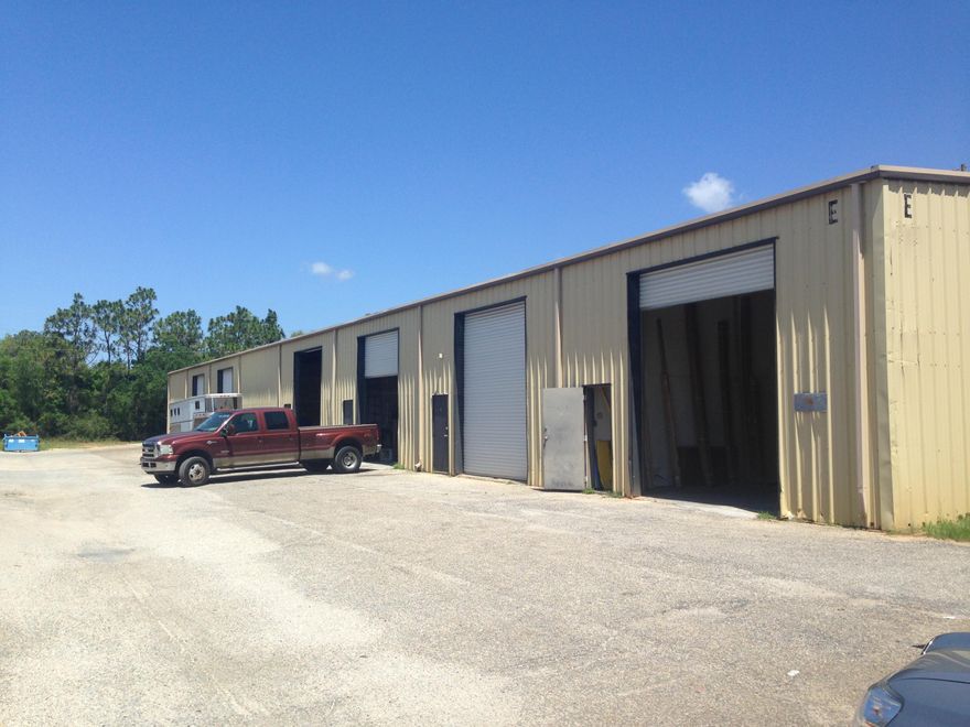 Unit has 12 foot wide and 16 foot high overhead door and one personnel door.