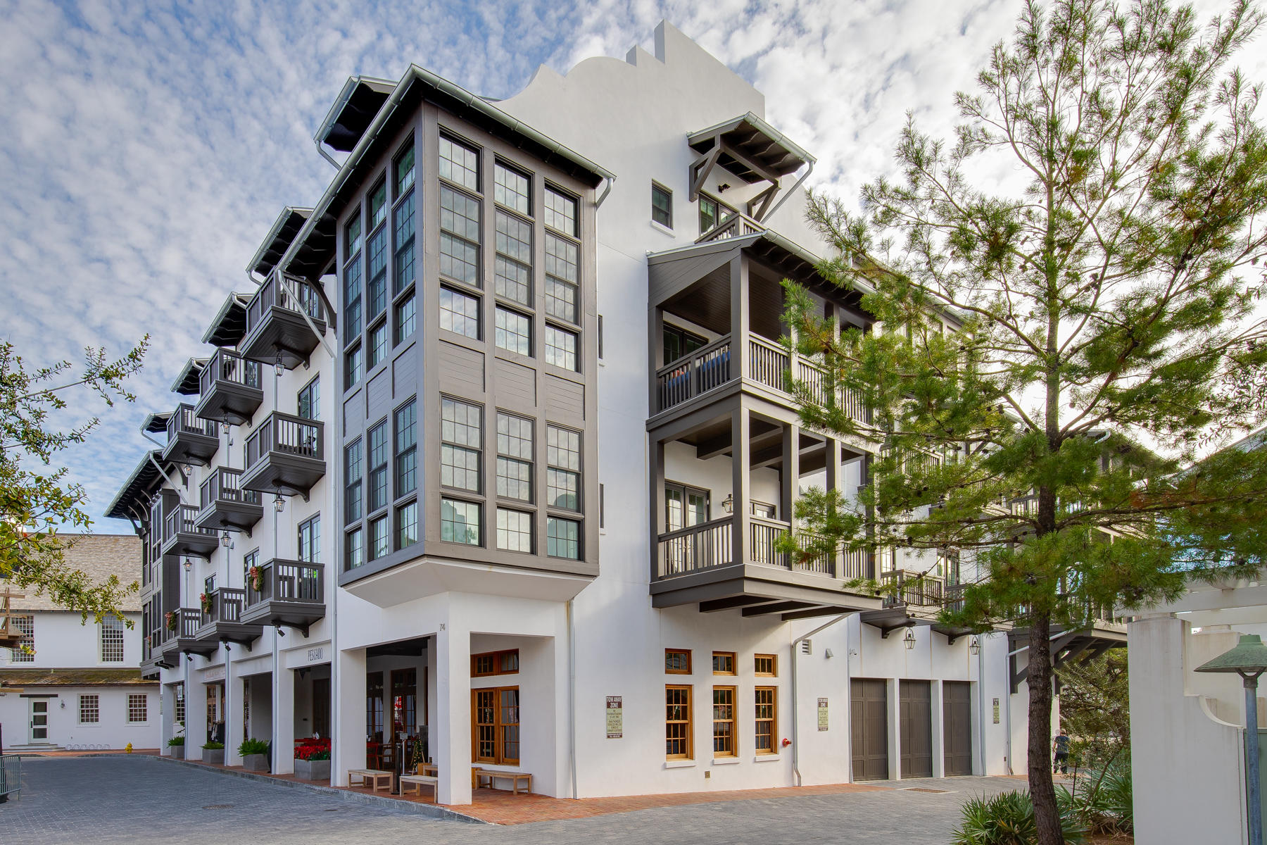 A modern beach escape that embodies the luxury amenities, coastal living and a sophisticated sense of style found along 30A. Living like a 3 bedroom this condo is located in the heart of Rosemary Beach and just steps from the sugar-white sands of the Gulf, The Orleans' modern elegance seamlessly wrapped in Old World charm created by Architect,Tim McNamara. Exquisitely designed from the inside and out, this unit features beautiful finishes that seamlessly flow from one room to the next. The custom cabinetry and moulding, waxed Calcutta marble tile in entry ways, Caesarstone countertops, fully furnished interior and Wolf appliances with a Sub-Zero refrigerator can be found throughout.