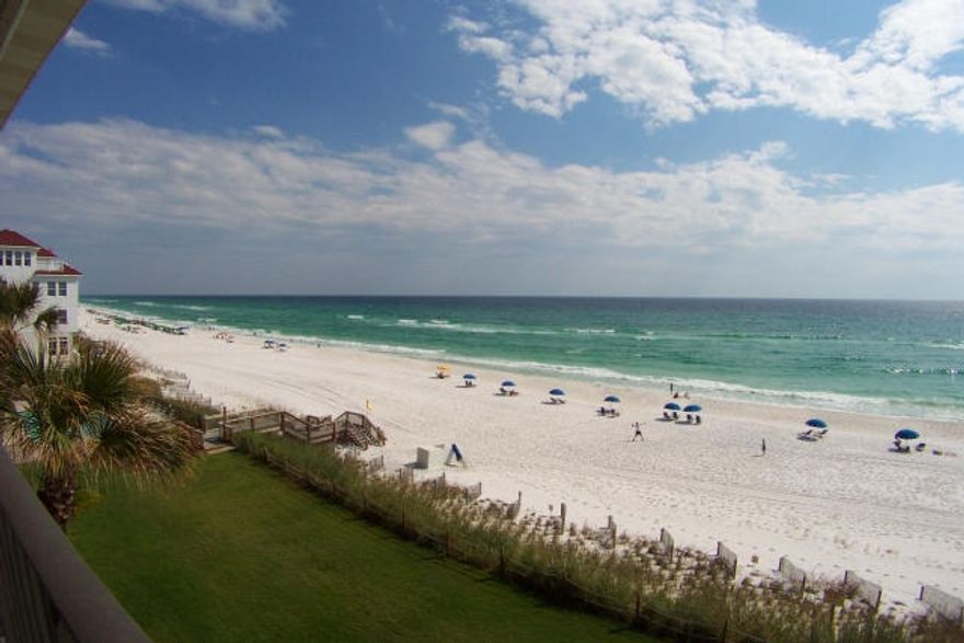 AMAZING SUGAR SAND BEACH AND GULF VIEWS from this large 3rd floor END UNIT condo in the sought after Huntington by the Sea!!! This residence is in a low density GATED complex conveniently located near Destin's most popular attractions. There is a large 6X9 storage unit for all your beach toys. The pool is gulf side with grilling areas.