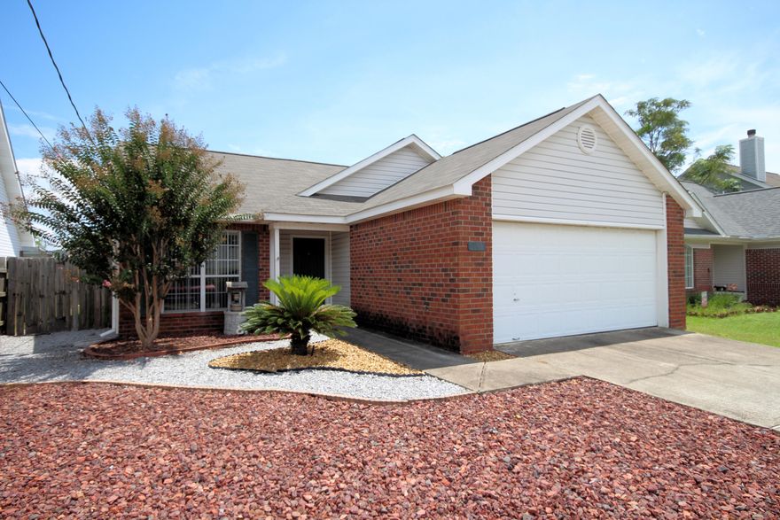 New Roof Sept 2016. New HVAC 2017. Just minutes to Hurlburt Field's Front Gate. Convenient to all Ft Walton Beach has to offer. This Well-Maintained Home Will Not Last Long! Wonderful 3 Bedroom, 2 Bath Split Floor Plan located on a Quaint Cul-de-sac. Spacious Eat-In Kitchen with Room for a Dining Table with a View. Beautiful Picture Window allows for Gorgeous Light and a View of the Front Yard Landscaping. Seller has made a Low Maintenance, Well-Designed Rock Garden with Path to Backyard. No Mowing Needed. Fully Fenced Backyard is great for many uses. Triple Sliding Door leads from Living Room to the Patio for Grilling or Chilling. Inside Laundry Leads to 2-Car Garage. Call To This Lovely Home Today!Survey available. Buyer to verify all measurements.