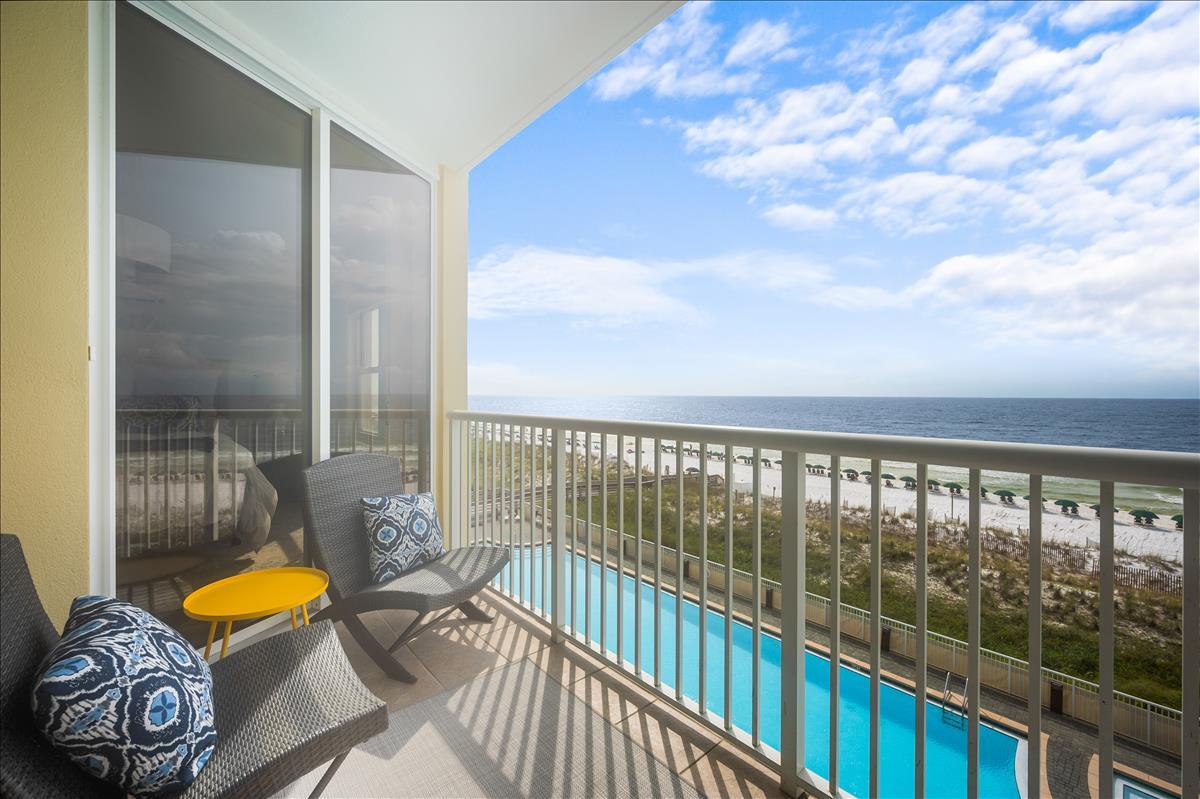 LUXURY on the beautiful white sand beaches of Okaloosa Island. Enjoy the dolphins, and amazing sunsets from this meticulously renovated fourth floor condo. This unit boasts fabulous Gulf views from the spacious living room, kitchen, and master bedroom. The spacious kitchen has been newly updated with high end appliances and new granite counter tops, new vinyl flooring throughout the entire unit, and both bathrooms have been completely renovated to give a modern spa like feel. This 2 bed 2 bath unit also has a full bunk room/ office that sleeps just like a third bedroom. This unit comes mostly furnished with a few exclusions.