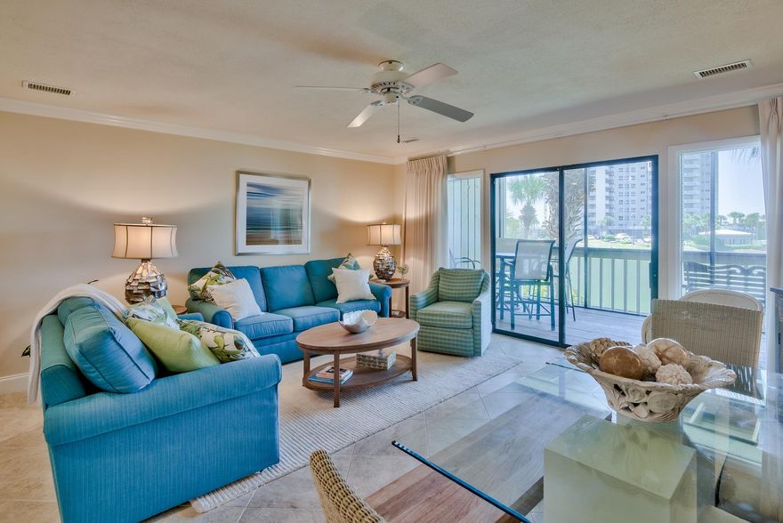 Rare opportunity to own a fantastic renovated condo within Seascape Boardwalk Villas - a prime location of Seascape Resort just steps away from the beach boardwalk. This unit is directly on Stewart Lake and also offers stunning views of the Gulf of Mexico. It is a two-level fully finished & decorated condo with 3-bedrooms, 3-bathrooms and not one but two screened-in balconies! Interior has been updated throughout and is in fantastic condition (currently a non-rental). This is the perfect second home, full time residence or vacation rental investment to enjoy the coastal lifestyle we all crave. Everything is at your fingertips at the new Seascape Resort Towne Center including Acme Oyster House, boutiques, dining & entertainment, an aerial entertainment ropes course and outdoor events plaza.