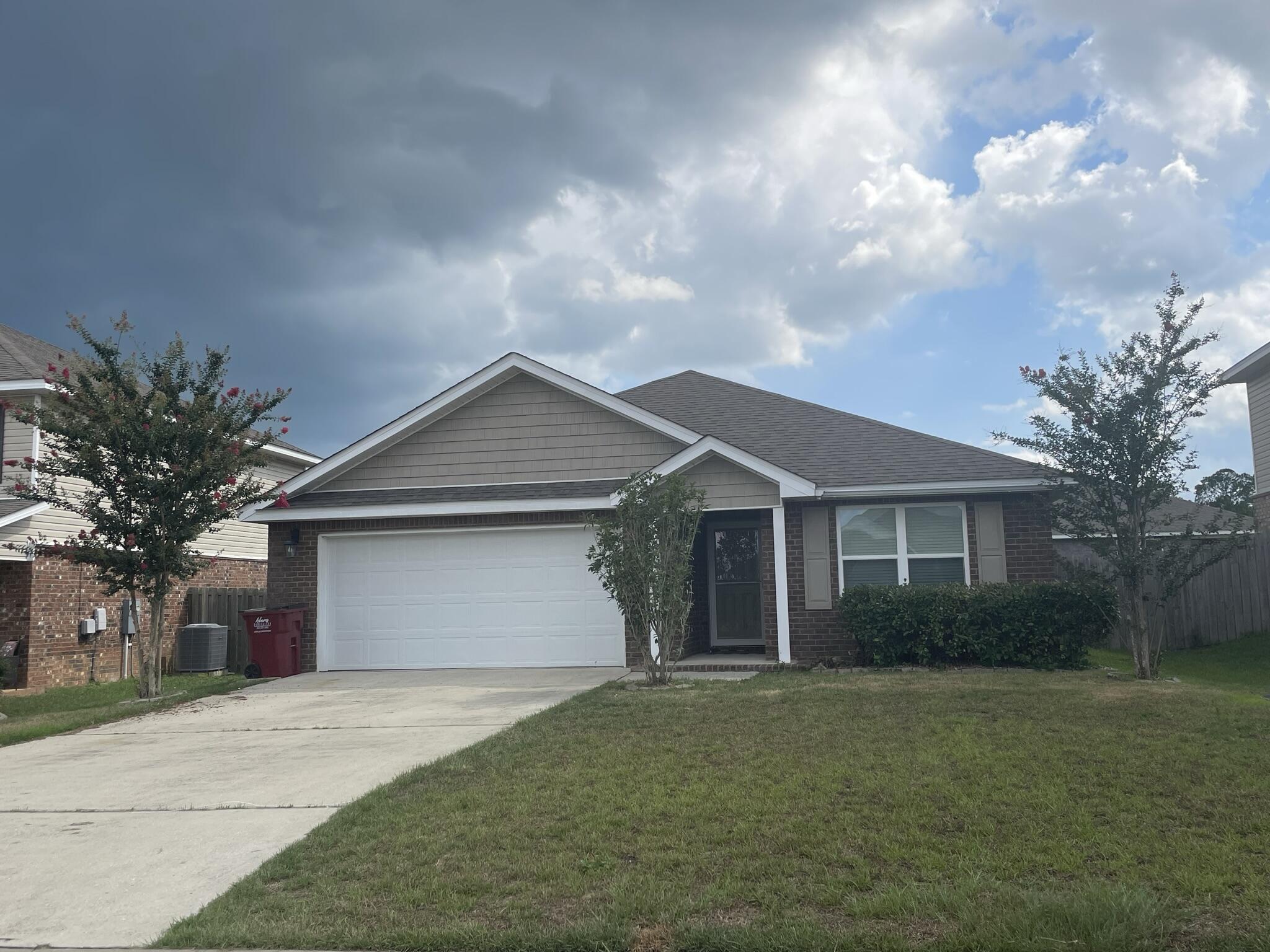 Take a look at this HGTV worthy 3 bedroom, 2 bath home with covered back porch, fenced yard & 2 car garage. The open kitchen features an island, stainless appliances and granite countertop. The kitchen opens to the great room w/fireplace & access to the covered porch. The primary suite is just off the back side of the house & primary bath features a separate shower, walk in closet, dual sinks & large soaking tub. Community pool.