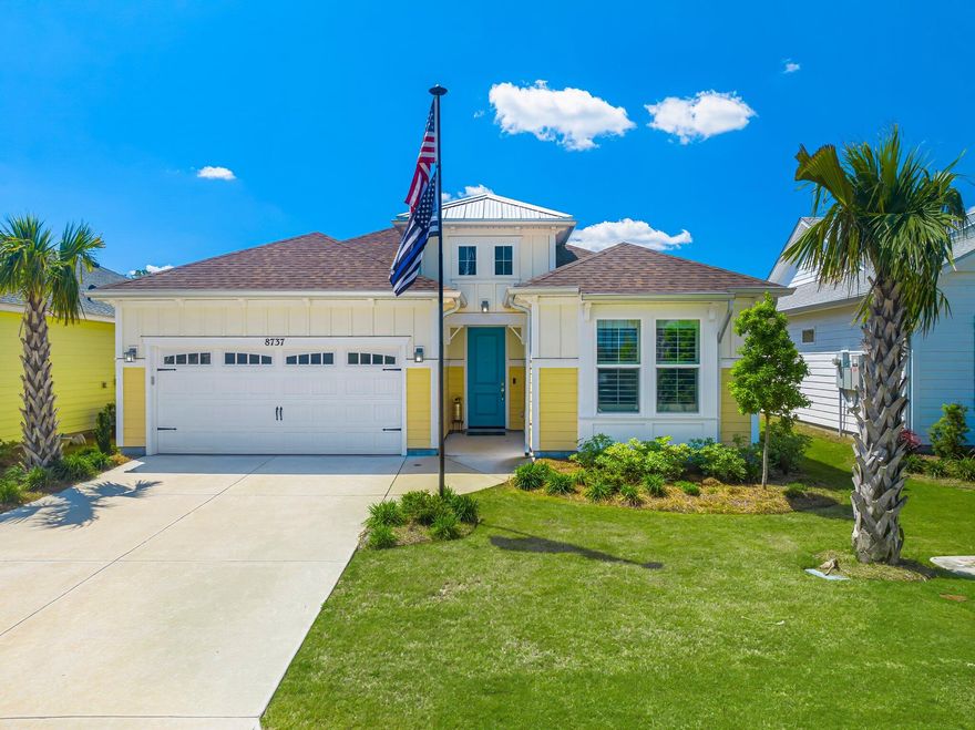 Escape to paradise in this stunning Cabana single-family home nestled within the vibrant, Jimmy Buffett-inspired 55+ community of Latitude Margaritaville Watersound, where ''Growing Older, Not Up'' is a celebrated way of life! Located in the desirable Phase 4, just a breezy 3-minute golf cart ride from the town center and resort-style amenities, this meticulously maintained 2,393 sqft home offers the perfect blend of luxury and laid-back living. The Cabana floor plan features 2 spacious bedrooms, 2.5 beautifully appointed bathrooms, a formal dining room, a cozy breakfast nook, a versatile den, and a bonus room - providing ample space for entertaining visiting friends and family who are eager to experience the Margaritaville lifestyle. This home is brimming with exquisite and practical upgrades, adding exceptional value and convenience. Enjoy peace of mind with a whole-house Generac generator and extended Wi-Fi package. Custom-built closets in the master suite and laundry room offer exceptional organization, while plantation shutters and custom blinds on the slider doors add a touch of elegance and privacy. The epoxy-floored garage features custom cabinetry and a utility sink, creating the ultimate workshop or storage space. Step inside and be greeted by a grand sense of arrival. Stunning Level 3 wood-look tile flows seamlessly throughout the main living areas, complemented by soaring ceilings and trendy wall accent and picture lighting in the entry hall, great room, dining room, and master suite - perfect for showcasing your cherished artwork and family photos. With three flexible rooms, you can easily adapt the space to your needs. Create a formal dining area, a home office or media room, a fun lounge, or a cozy rec room for the grandkids. The possibilities are endless! The Cabana offers abundant storage, including a coveted walk-in pantry in the kitchen and a huge pantry in the laundry room. The Level 4 quartz countertops are simply breathtaking, paired with Level 3, 42-inch cabinetry throughout the home, complete with under and over-cabinet lighting to set the perfect ambiance. Step through the expansive sliders onto the extended, screened-in lanai with sealed pavers and soak in the tranquil views of the serene pond - the perfect spot for enjoying a glass of wine and unwinding after a long day. When it's time to retreat for the night, indulge in the luxurious soaking tub in your master bath, or cozy up in the sitting area within your master bedroom. Custom lighting and fans throughout the home add the final touch of elegance and sophistication, making it the perfect retreat for embracing the ''Growing Older, Not Up'' lifestyle. Don't miss this incredible opportunity to experience luxurious living in paradise! Schedule your private tour today and discover firsthand what makes this Cabana so special. Your dream lifestyle in Latitude Margaritaville Watersound awaits! Enjoy the transferrable 2-10 builders warranty for peace of mind. Latitude Margaritaville is the most sought after 55+ community in the country with unmatched amenities including a private restaurant with 3 bars, resort pool, live music daily, pickleball, bocce ball, cornhole, putting green, Fins Up Fitness Center, indoor lap pool & whirlpool and a full lifestyle staff who dedicate their days to ensuring your fun! Phase 2 of the amenities include a full size theatre for comedy and tribute bands, Barkaritaville dog spa, woodworking shop, pottery room, business center and community rooms for clubs, groups, tastings and food demonstrations. The public retail has also begun with the golf cart store in full swing, Capital City Bank has opened and we are anticipating the grocery store, restaurants and other boutique shopping soon as well as a Public Marina...all through St Joe!