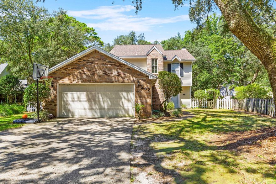 Bluewater Bay two-story brick home on beautifully tree lined street close to the neighborhood park. The home has large spacious rooms. The family room boasts a wood-burning fireplace and french doors leading to the backyard. The kitchen features white cabinets and custom backsplash and new composite sink. Upstairs you will find two oversized bedrooms with large closets and a hall bath. The main bedroom is equally spacious and has a large walk-in closet. The roof is only two years old. Zoned for Bluewater Bay schools and choice of Ruckel or Destin middle school. Come see this fabulous home today and make it yours!