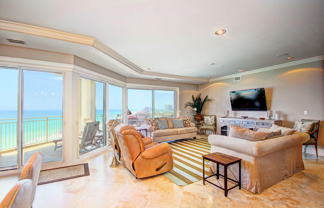 JUST REDUCED!!!! This is the most popular and sought after stack of units in all of Grand Dunes' South Tower and the only one currently available! The ''20'' stack is a very popular 4BR - 4BA floorplan and offers unparalleled views of the gulf and sugar white sand. Features of this villa include; Beautiful furnishings, central vac system,custom cabinets, granite countertops and vanities, plantation shutters, recessed can lighting throughout, ''Super Quiet'' interior pre-wired for the latest security and audio/visual entertainment, ''premium'' stainless steel appliance package with a 5 burner gas cook top, travertine flooring in living area, kitchen and baths, ''clear-ice'' ice maker, large His & Hers walk in closets,
