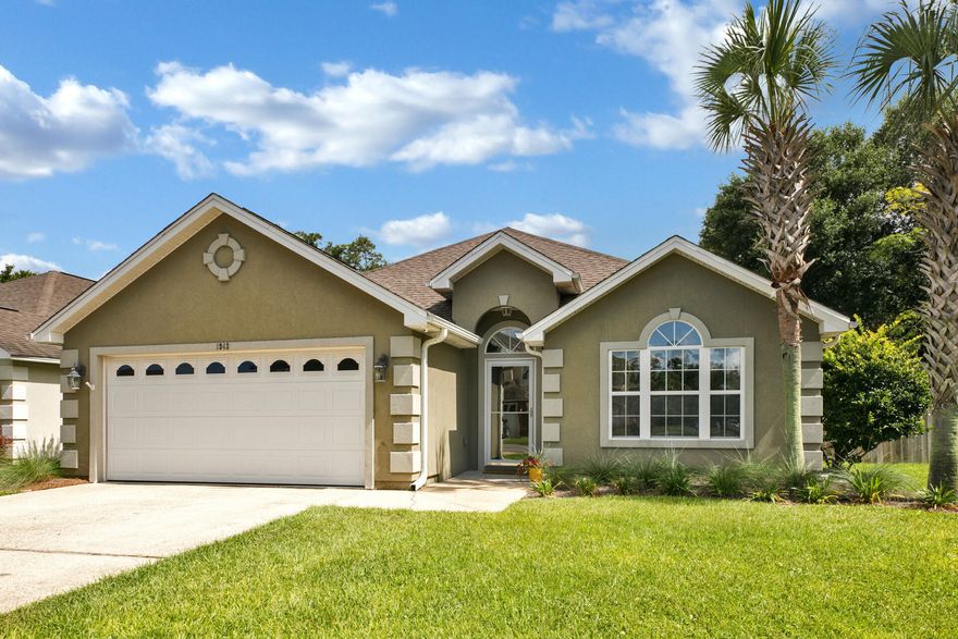 This home is the complete package, quality, style, livability, and location!  Modern split floorplan with 10' ceilings throughout the living areas, crown molding, bullnose corners, trayed ceilings with accent lighting, separate dining area, 2 car garage, en suite master bath, his/hers walk-in closets, large heated/cooled Florida room and all with family-sized pantry & plenty of storage!  Seller to provide NEW dimensional shingle ROOF prior to closing!  NEW HVAC system (2019), NEW carpet in all bedrooms (2020), Upgraded Florida room in 2020 with NEW flooring, lighting, & paint, NEW dishwasher in 2020, fully fenced backyard with two sides NEW in 2020. Brand new hot water heater in 2021! Transferrable termite bond with Arrow Exterminators. Short drive to shopping, beaches, bases, and more!