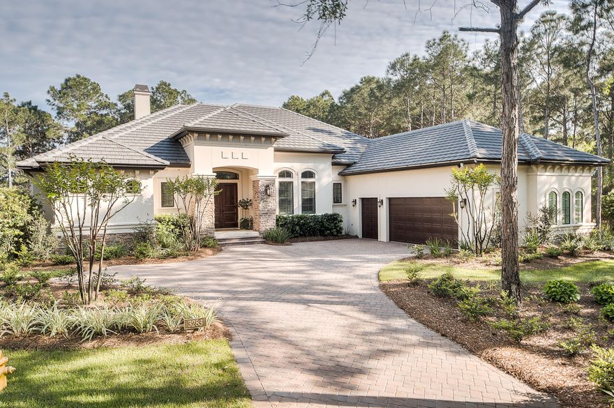 Newly Built Burnt Pine Home featuring 4 Bedrooms and 3 1/2 Baths located on the main level! A rare find, and a very sought after floor plan, with all bedrooms and main living areas on one level. This beautiful home is located on the 18th Fairway of the Burnt Pine Golf Course. Floor plan is generous and home is crafted so that golf course views are maximized throughout. Split bedroom plan providing privacy without compromising comfort. Plenty of room for entertaining with open concept kitchen, easy access to dining room, and outdoor living. Screened lanai featuring beautiful pool, outdoor living areas and summer kitchen. High end custom finishes throughout.