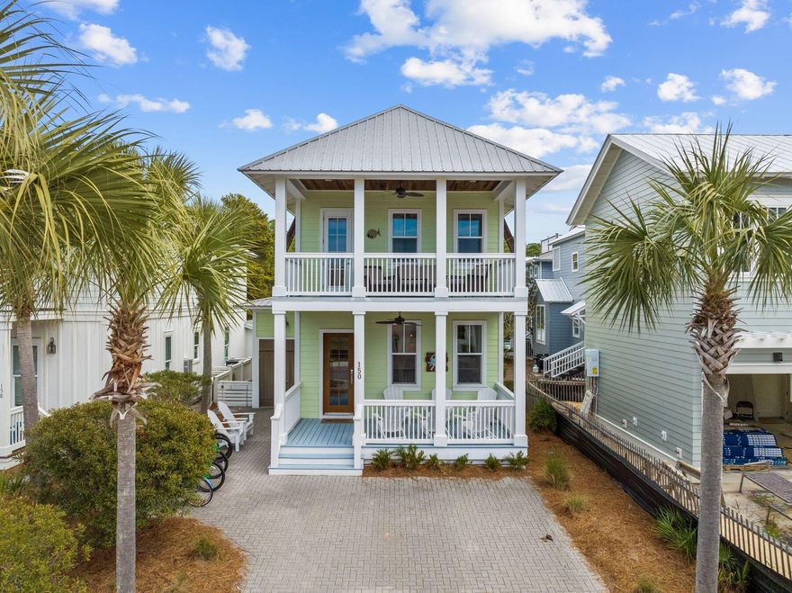Escape to paradise at 150 E. Blue Crab Loop, a beautifully appointed coastal retreat nestled within the coveted Seacrest Beach community. This inviting property offers the perfect blend of comfort, style, and convenience with a primary bedroom on the main floor, making it an ideal vacation home, investment property, or permanent residence with extra privacy backing up to greenspace.
Step inside to discover a thoughtfully designed layout featuring 4 bedrooms and 3.5 bathrooms, providing ample space for family and guests. The open-concept living area is bathed in natural light, creating a warm and welcoming ambiance. The furnishings throughout this home are comfortable and tasteful. The master bedroom includes a beautiful balcony. The kitchen has stainless appliances and updated countertops and cabinets. Enjoy a cocktail on the front porch or second-floor balcony, and the rear screened porch is ideal for sitting after a day at the beach. There are 2 HVAC units outside. Those were replaced at the end of 2021.
The air handler in the attic was replaced in 2022. Seacrest Beach offers an unparalleled coastal lifestyle, highlighted by its expansive 12,000-square-foot lagoon pool, a central hub for relaxation and recreation, and a restaurant. Residents and guests benefit from private beach access to the pristine sugar-white sands and emerald waters of the Gulf of America, enhanced by a convenient trolley service that simplifies beach trips. Miles of walking and biking trails wind through the community, providing scenic routes for exploration and exercise. Lushly landscaped green spaces offer tranquil areas for relaxation and social gatherings. Additionally, the community's prime location provides easy access to the unique boutiques and dining experiences of neighboring Rosemary Beach and Alys Beach, making Seacrest Beach a truly exceptional coastal destination.