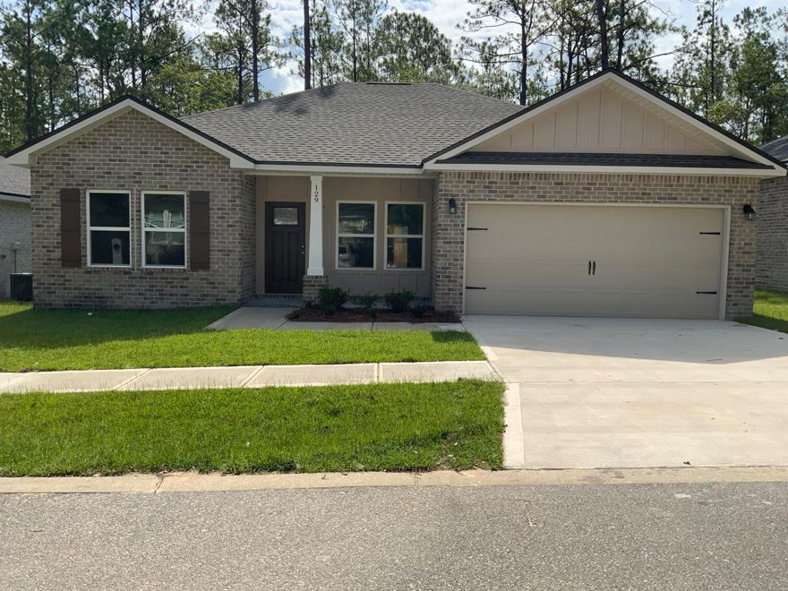 'ADELINE FLOOR PLAN' Small but mighty all brick home features 10' ceiling in open great room/kitchen/dining area, 9' everywhere else, granite or quartz countertops throughout, Luxury Vinyl Plank in common areas, carpet in bedrooms. Kitchen has work island with bar seating + dining area, pantry, white shaker style cabinets, recessed lighting, owners bath has tiled shower, double vanities and walk-in closet. Cozy front porch and rear patio for relaxing in the evening, privacy fenced lot with sprinkler system. Completion date is end of July, call Jenny or Patti for more details!  Buyer to verify dimension and any other items they deem important.