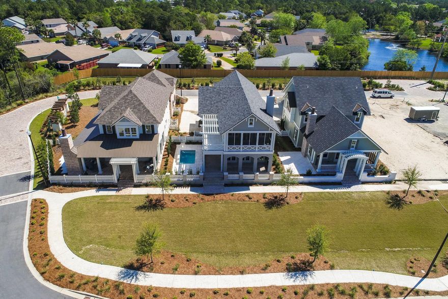 Watch videos under virtual tour. Regatta Bay Preserve is Regatta Bay's newest development consisting of 21 homes. There are currently 4 home plans to choose from all featuring architectural elements from the area that inspired them. Whether you choose The Savannah, The Charleston, The Natchez, or The Orleans plan, you will find a home that is built with only the finest materials. Homes are customizable and each plan ranges from 3200 to 3600 square foot and can be as large as 4100 with the addition of the carriage house option. Each unique design, built amongst towering pines, touch the Preserve's community park. Each home's attention to detail is unparalleled and has features such as ship lap, reclaimed beams, marble flooring and counters, Thermador appliances, and much more.