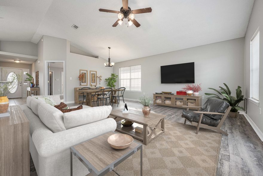 Welcome to your new home in Emerald Village, Fort Walton Beach!  A stone's throw from Hurlburt Field, shopping and pristine beaches. This residence boasts easy maintenance with vinyl plank flooring throughout. The kitchen sparkles with stainless steel appliances and the convenience of a washer and dryer that will convey. (Roof 2018, HVAC system 2015) Three additional bedrooms will provide extra space and comfort. The two-car garage provides attic storage with convenient pull-down stairs for storage.