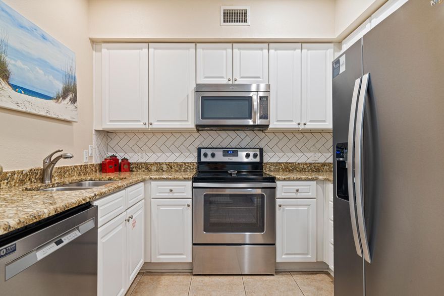 Fully furnished 3BR/2BA end-unit condo in the gated Village at Blue Mountain Beach on 30A. SUPER competitively priced...over $40K under the next lowest 3-bedroom currently on the market, this one is PRICED TO SELL. Prime location between Dune Allen and Grayton with public beach access just 1/2 mile away at Hwy 83 and Old Blue Mountain Rd. Inside you'll find updates such as stainless appliances, granite countertops and a custom backsplash. There are two bedrooms with king beds, and a third bedroom with bunks. Fridge and dishwasher were recently replaced, HVAC 2017, and water heater 2022, giving peace of mind on major systems.The Village features a large pool with cabana, fitness center, shuffleboard, grilling stations, bike racks, and well-kept green space. And the convenience is unbeatable...walk to Mimmo's Italian, an ice cream shop, coffee shop, nail salon, and a Thai restaurant. Don't miss this great opportunity and investment! 