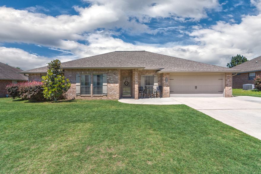 Meticulously maintained home, ready for new owners! Lee Farms neighborhood has a desirable location--easy access to I-10 and shortcut to EglinAFB/7SFG via PJ Adams Parkway. This property is sure to wow on the inside, with freshly installed LVP flooring in living areas, carpet in the bedrooms, tile in wet areas. The home features 4 generous sized bedrooms, plus a formal dining space + playroom/flex space. Kitchen has granite countertops, custom cabinetry with soft close drawers, and stainless appliances. Master bathroom features European style shower/tub area, granite, and dual vanities. The backyard is a fantastic entertaining space, fully fenced with pergola, extended deck, and nicely done above ground pool. Outdoor shed conveys, as well. Low county taxes, all brick home!